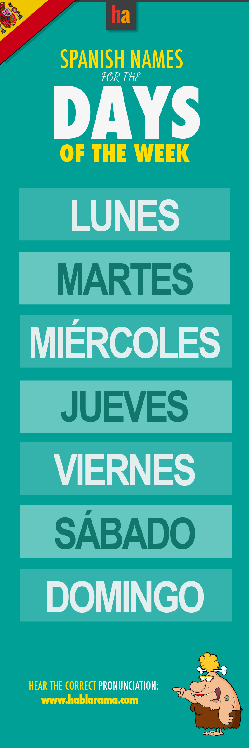 How To Pronounce Spanish Days Of The Week